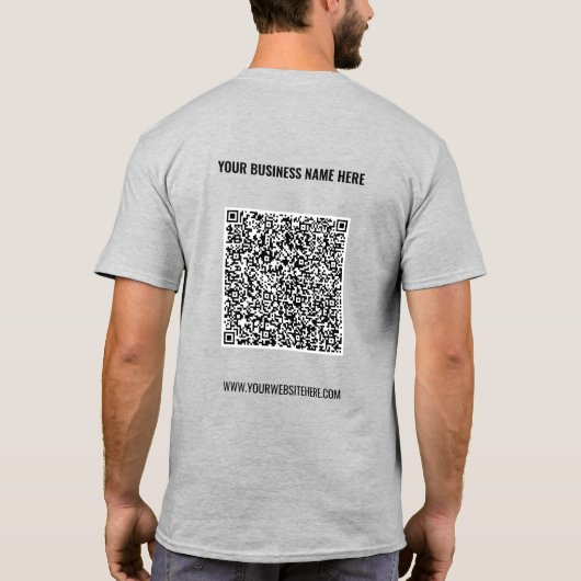 Aangepaste QR-code tekst Jouw Bedrijf T-shirt sjab (Achterkant)