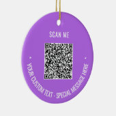 Aangepaste QR Code Tekst Kerstversiering Uw kleure Keramisch Ornament (Rechts)