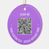 Aangepaste QR Code Tekst Kerstversiering Uw kleure Keramisch Ornament (Links)