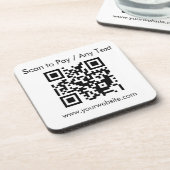 Aangepaste QR-code / tekst met witte vierkante kur Bier Onderzetter (Linkerzijde)