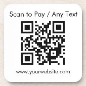 Aangepaste QR-code / tekst met witte vierkante kur Bier Onderzetter (Voorkant)