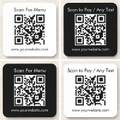 Aangepaste QR-code / tekst met witte vierkante kur Bier Onderzetter