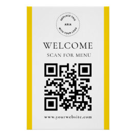 Aangepaste QR-code tekst Modern glanzend Zakelijk Perfect Poster