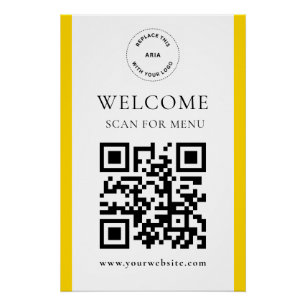 Aangepaste QR-code tekst Modern glanzend Zakelijk Perfect Poster