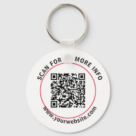 Aangepaste QR-code Tekst Moderne witte zakelijke S Sleutelhanger