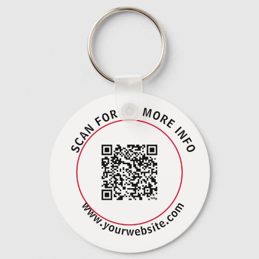 Aangepaste QR-code Tekst Moderne witte zakelijke S Sleutelhanger (Voorkant)
