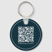 Aangepaste QR Code Tekst Promotie Swag Marine Blau Sleutelhanger (Voorkant)