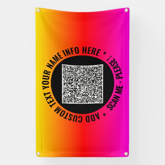 Aangepaste QR-code tekst promotionele banner sjabl (Verticaal)