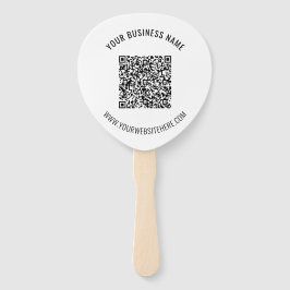 Aangepaste QR-code Tekst Promotionele Hand Fan Sja Handwaaier