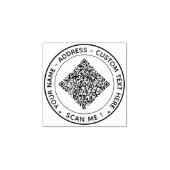 Aangepaste QR Code Tekst Ronde Rubber Stamp Sjablo Rubberstempel (Afrduk)