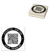Aangepaste QR Code Tekst Ronde Rubber Stamp Sjablo Rubberstempel (Gestempeld)