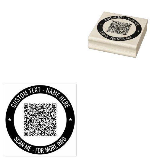 Aangepaste QR Code Tekst Ronde Rubber Stamp Sjablo Rubberstempel (Gestempeld)