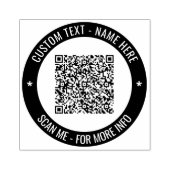Aangepaste QR Code Tekst Ronde Rubber Stamp Sjablo Rubberstempel (Afrduk)