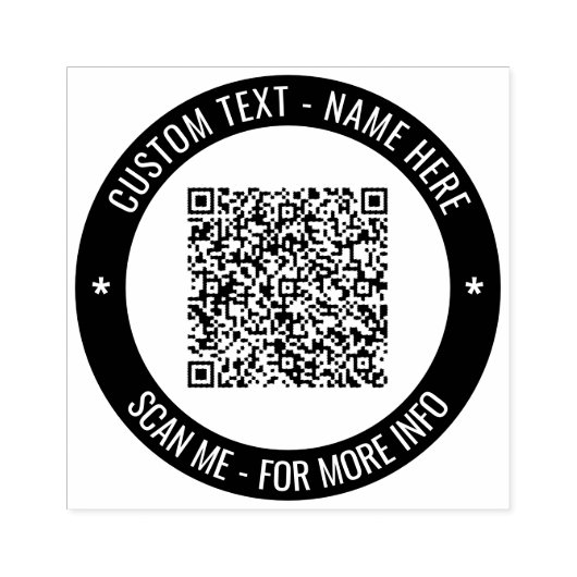Aangepaste QR Code Tekst Ronde Rubber Stamp Sjablo Rubberstempel (Afrduk)