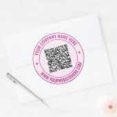 Aangepaste QR-code Tekst Ronde Sticker Kies kleure (Envelop)