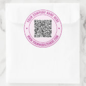 Aangepaste QR-code Tekst Ronde Sticker Kies kleure (Tas)
