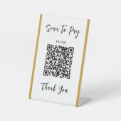 Aangepaste QR-code tekst scan om bedrijf te betale Reclamebord Met Voetstuk (Voorkant)