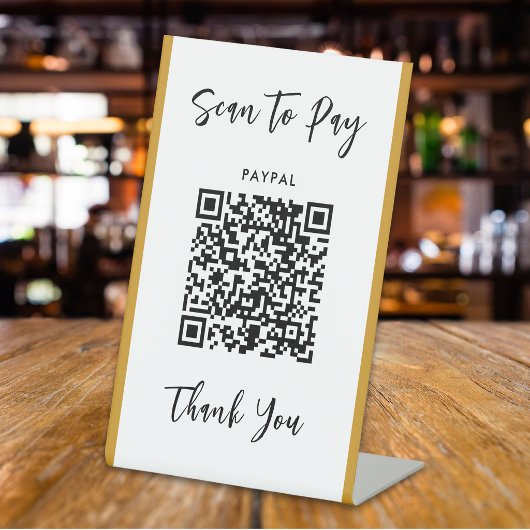 Aangepaste QR-code tekst scan om bedrijf te betale Reclamebord Met Voetstuk