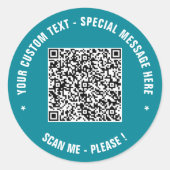 Aangepaste QR-code tekst Sticker Sjabloon van uw k (Voorkant)