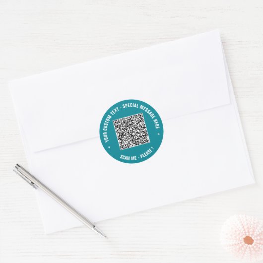 Aangepaste QR-code tekst Sticker Sjabloon van uw k (Envelop)