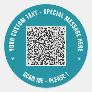Aangepaste QR-code tekst Sticker Sjabloon van uw k