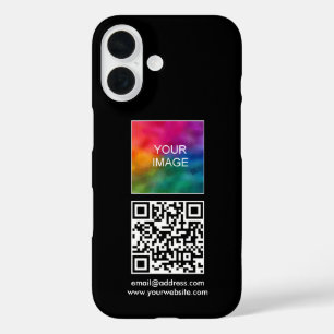 Aangepaste QR-code Tekst Upload Je Eigen Logo naar iPhone 16 Hoesje