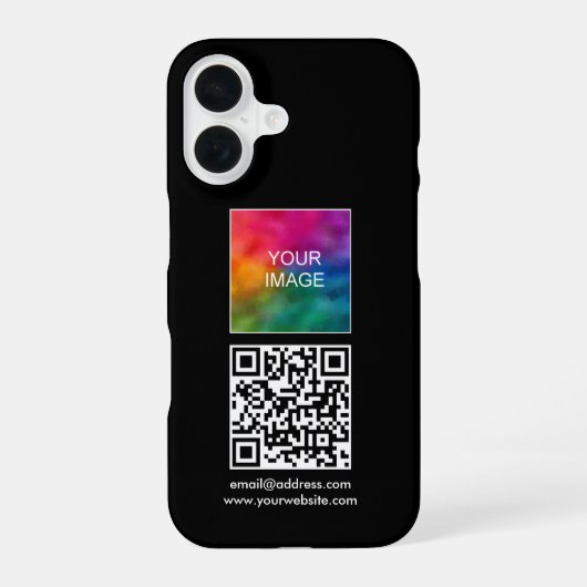 Aangepaste QR-code Tekst Upload Je Eigen Logo naar iPhone 16 Hoesje (Achterkant)