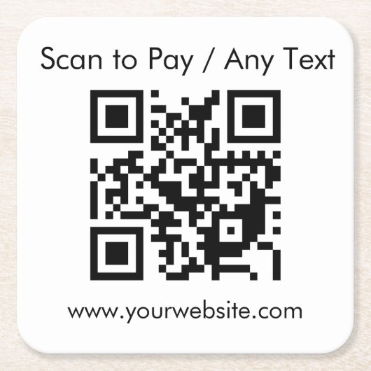 Aangepaste QR-code / tekst wit Kartonnen Onderzetters (Voorkant)
