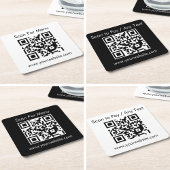 Aangepaste QR-code / tekst wit Kartonnen Onderzetters