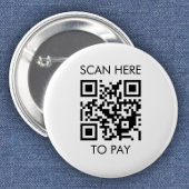 Aangepaste QR-code / tekst wit Ronde Button 5,7 Cm