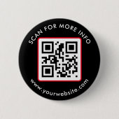 Aangepaste QR-code tekst, zakelijk Ronde Button 5,7 Cm (Voorkant)
