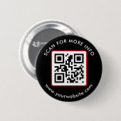 Aangepaste QR-code tekst, zakelijk Ronde Button 5,7 Cm (Voorkant /achterkant)