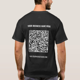 Aangepaste QR Code Tekst Zakelijk T-shirt Promotie