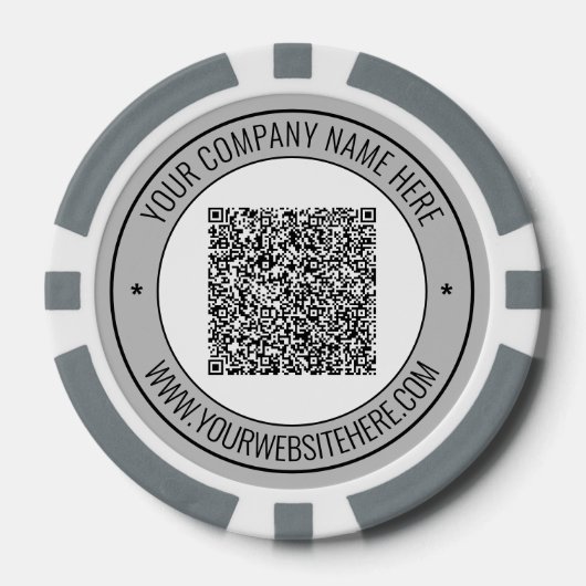 Aangepaste QR-code tekst Zakelijke Poker Chips Voo (Voorkant)