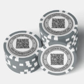 Aangepaste QR-code tekst Zakelijke pokerchips sjab (Opstapeling)
