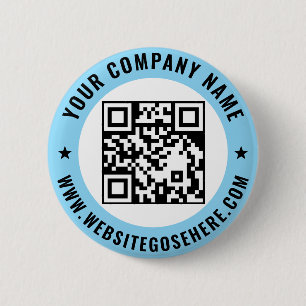 Aangepaste QR-code tekst Zakelijke promotionele on Ronde Button 5,7 Cm