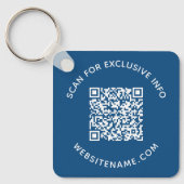 Aangepaste QR-code tekst Zakelijke Uitrusting Blau Sleutelhanger (Voorkant)