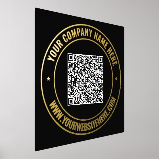 Aangepaste QR Code Tekst Zwart Goud Folie Print Po (Laagn)