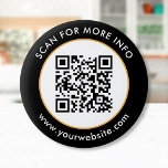 Aangepaste QR-code Tekst zwart wit goud Ronde Button 5,7 Cm<br><div class="desc">Upload een code QR, voeg tekst toe, en creëer gemakkelijk uw gepersonaliseerde knoop. Klik EDIT om de de grenskleur of tekstkleur te veranderen. U kunt dit ONTWERP overdragen op andere Zazzle producten en het aanpassen om de meeste Zazzle punten te passen. De standaard design van Studio worden gemaakt in high-resolution...</div>