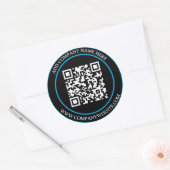 Aangepaste QR-code tekst Zwart Wit Klassiek  Ronde Sticker (Envelop)