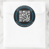 Aangepaste QR-code tekst Zwart Wit Klassiek  Ronde Sticker (Tas)