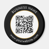 Aangepaste QR-code Tekst zwart wit Magneet (Voorkant)