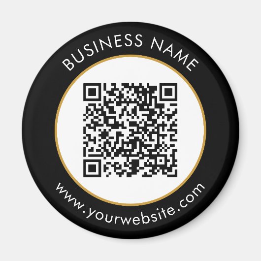 Aangepaste QR-code Tekst zwart wit Magneet (Voorkant)