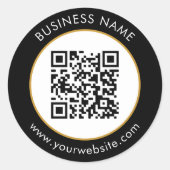 Aangepaste QR-code Tekst zwart wit Ronde Sticker (Voorkant)