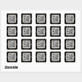 Aangepaste QR-code Tekst zwart wit Vierkante Sticker (Vel)