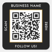 Aangepaste QR-code Tekst zwart wit Vierkante Sticker (Voorkant)
