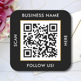 Aangepaste QR-code Tekst zwart wit Vierkante Sticker