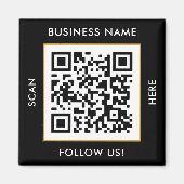 Aangepaste QR Code Tekst zwart Witte Sjabloon Magneet (Voorkant)