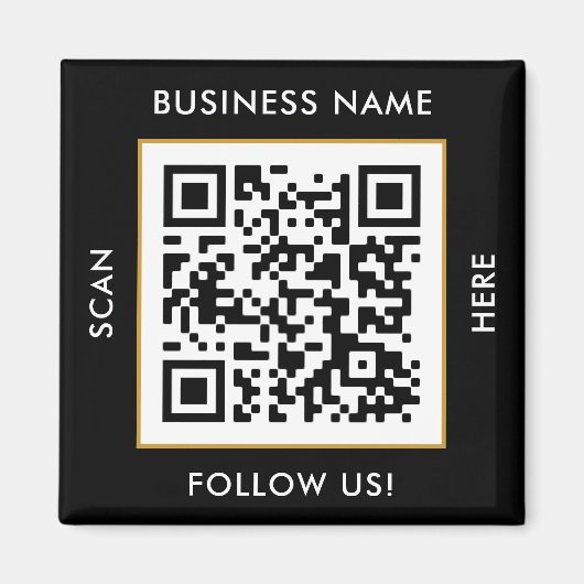 Aangepaste QR Code Tekst zwart Witte Sjabloon Magneet (Voorkant)