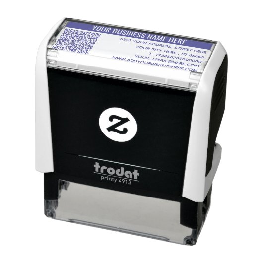 Aangepaste QR-code Tekstinfo Adresstempel Sjabloon Zelfinktende Stempel (Product)
